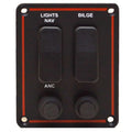 Lund Boat Fuse Switch Panel 2000406 - 3 3/4 X 3 Inch Black Red