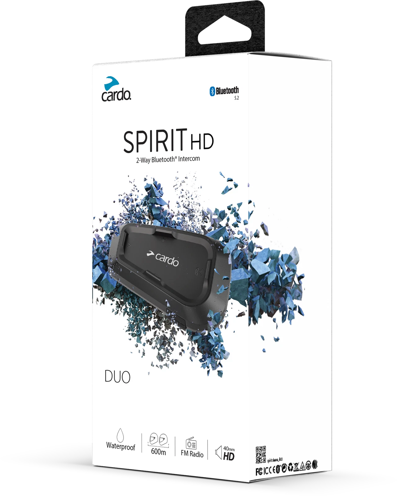 CARDO Spirit HD Bluetooth Headset Duo for Motorcycle Riders 2020-2023