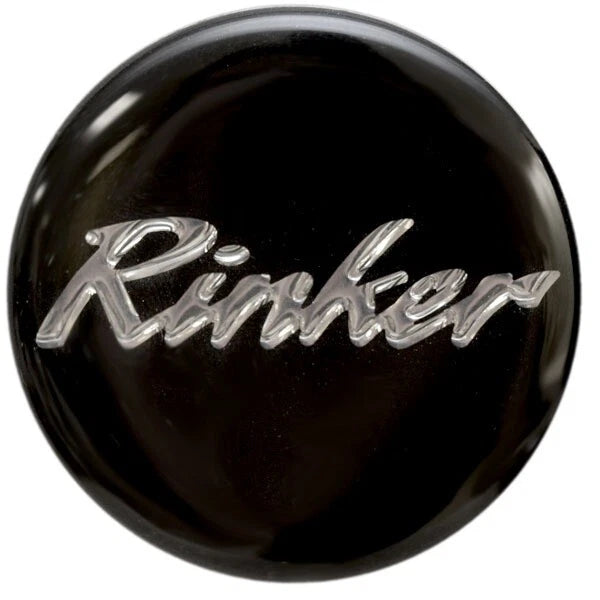 Rinker Boat Center Cap Decal 2180805 - Black Silver 1 5/8 Inch