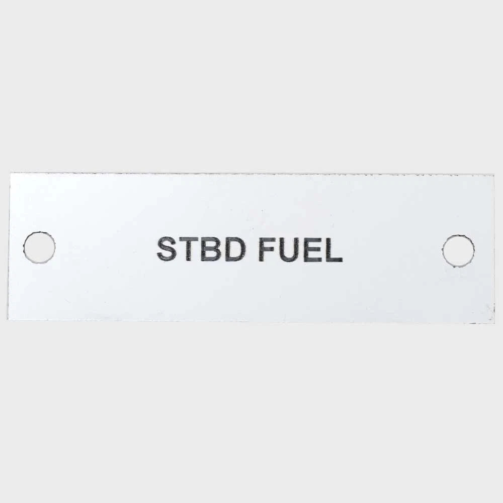 Rinker Boat Label Tag 222399 - STBD Fuel White Plastic