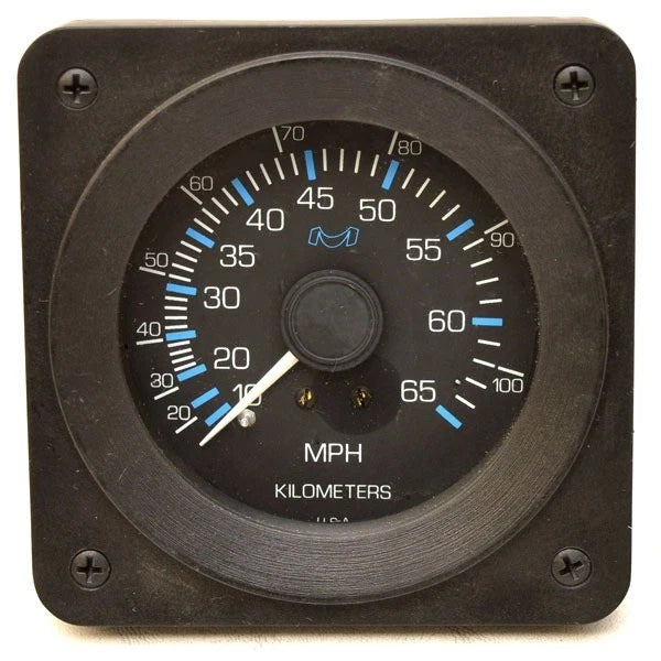 Medallion Boat Speedometer Gauge A-4522 - Square 4 Inch Black