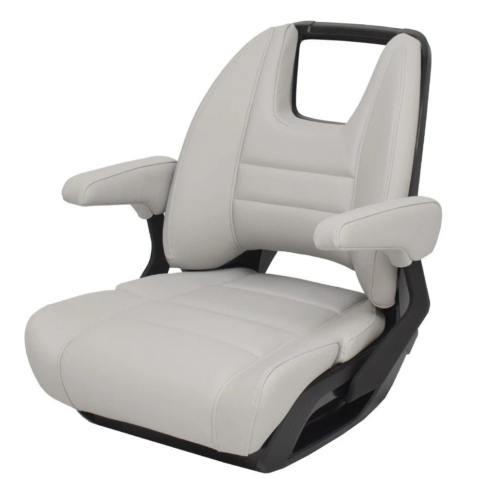 Manitou Boat Low Back Bolster Helm Seat 3039-0025827 - Light Gray