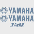 Yamaha Boat Cowling Decals - 150 Four Stroke Grayish Blue Stickers (kit)