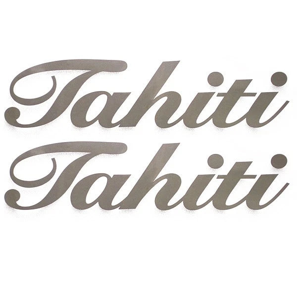 Lowe Boat Model Decals 015677 - Tahiti Sundeck Silver Stickers (pair)