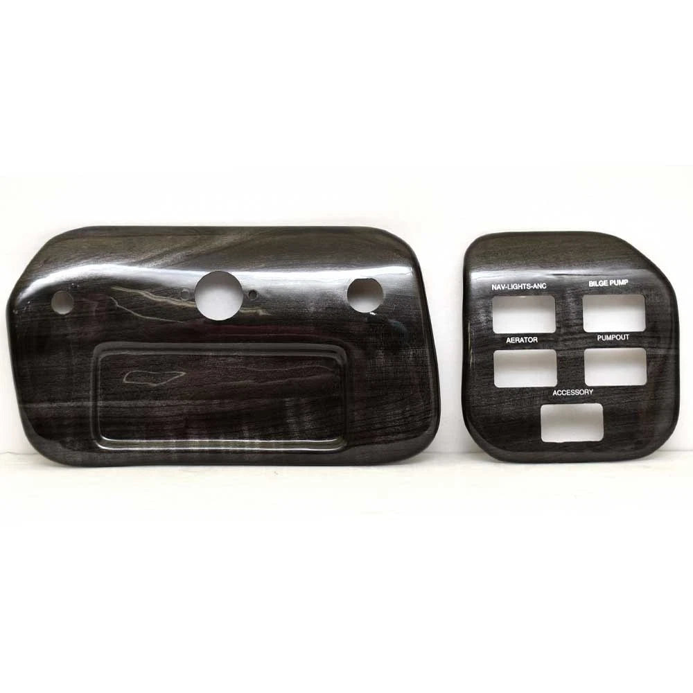 Boat Blank Switch Panels - 2PC Charcoal Woodgrain