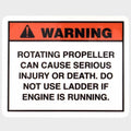 Boat Propeller Warning Decal - 2 1/2 X 2 Inch Orange Black White