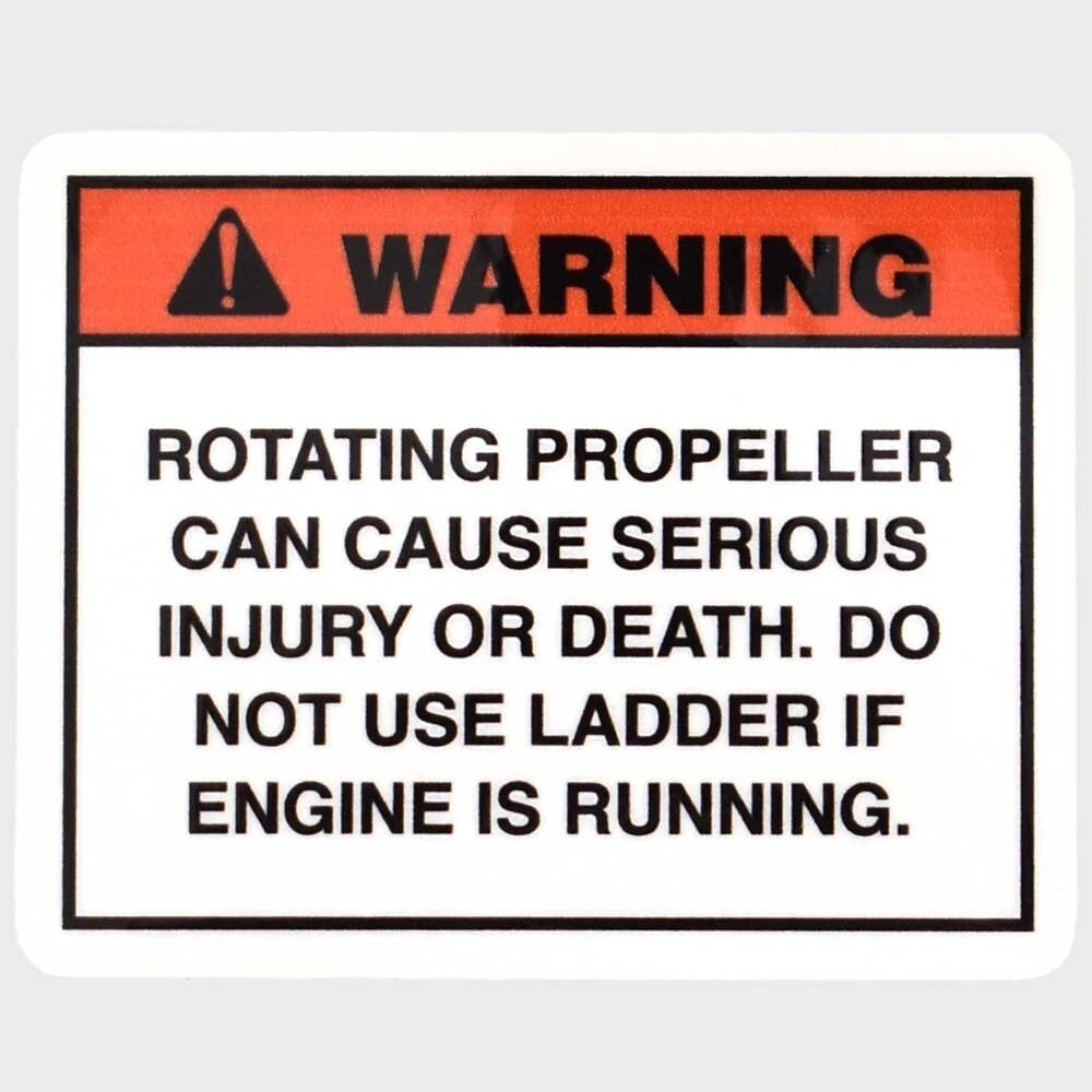 Boat Propeller Warning Decal - 2 1/2 X 2 Inch Orange Black White
