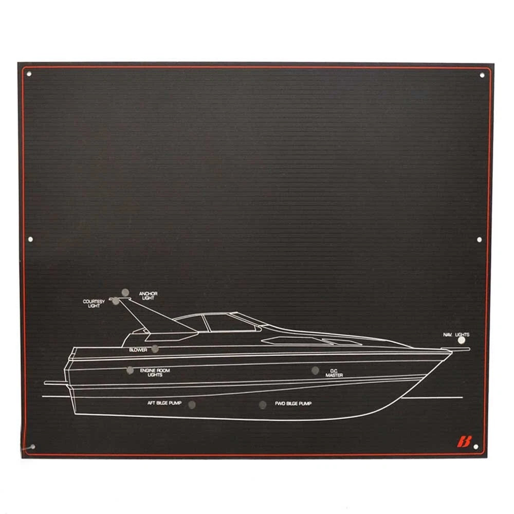 Bayliner Boat Indicator Panel - 19 3/4 X 16 1/2 Inch Aluminum Black