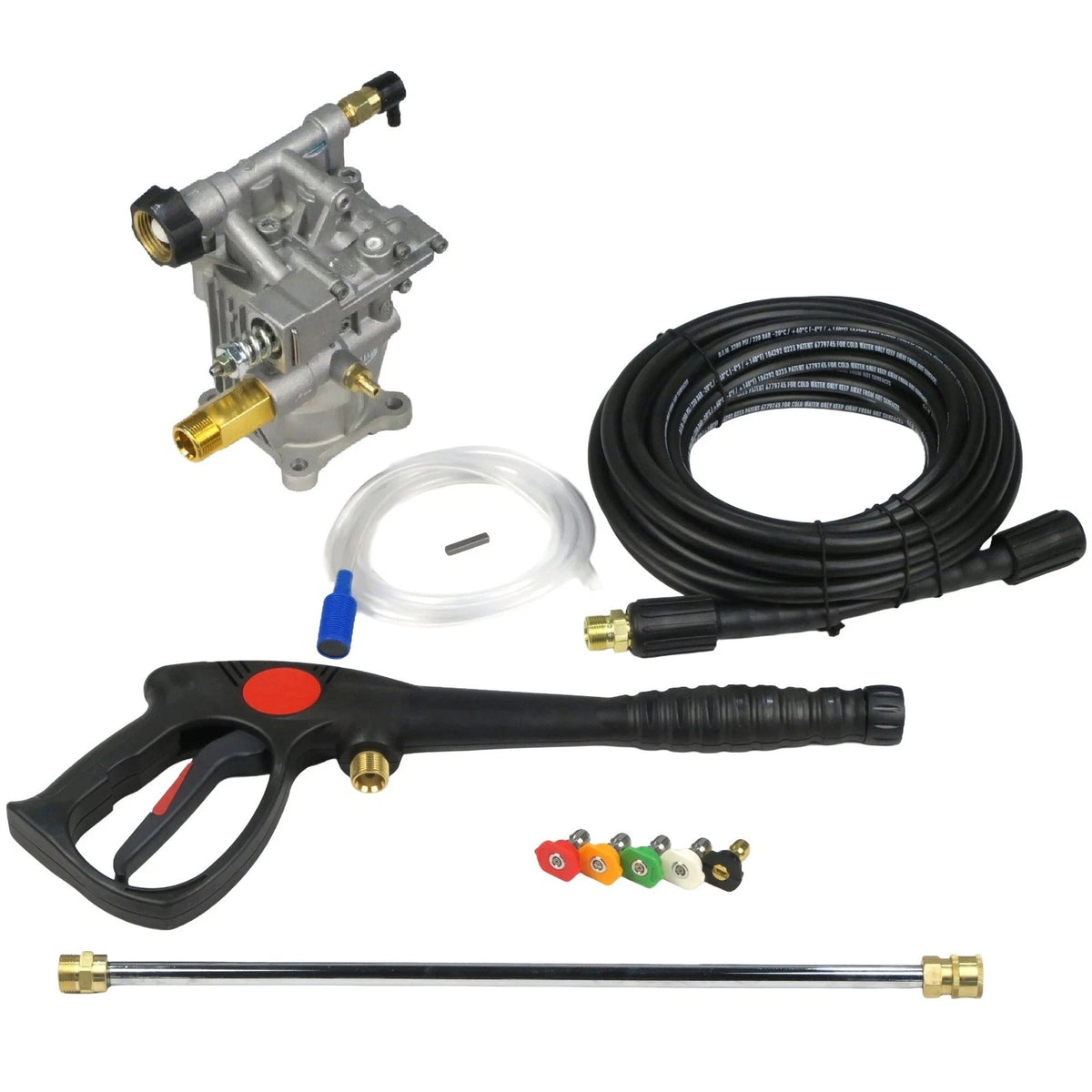 3000 Psi, 3/4" Shaft, Horizontal Power Pressure Washer Pump & Deluxe Spray Kit
