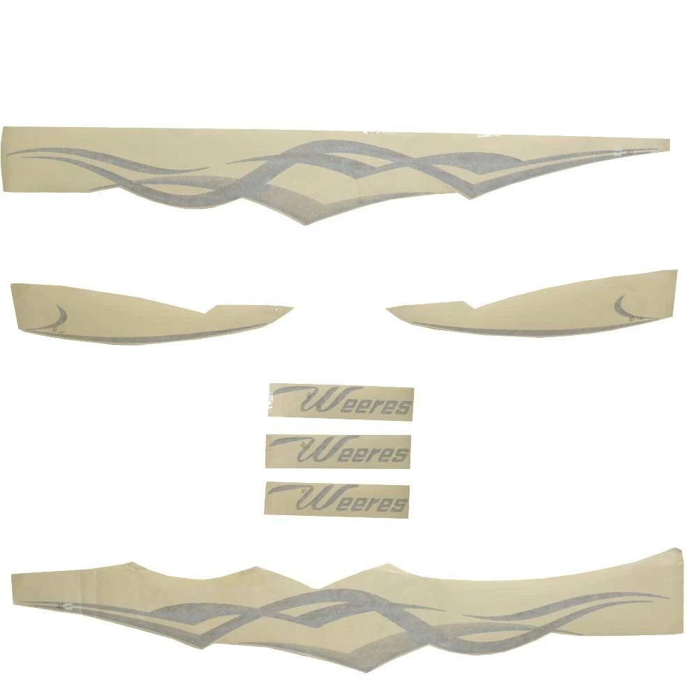 Weeres Pontoon Boat Graphic Decals - Sky Blue Taupe Stickers (kit)