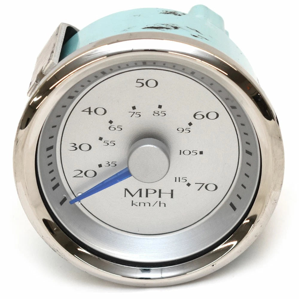 VeeThree Boat Speedometer Gauge 781900PDFB - Metallic Silver - Blue