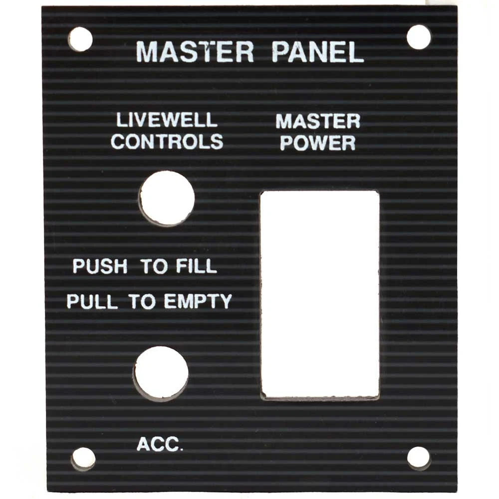 Bass CAT Boat Blank Switch Panel - Master Power Livewell Black