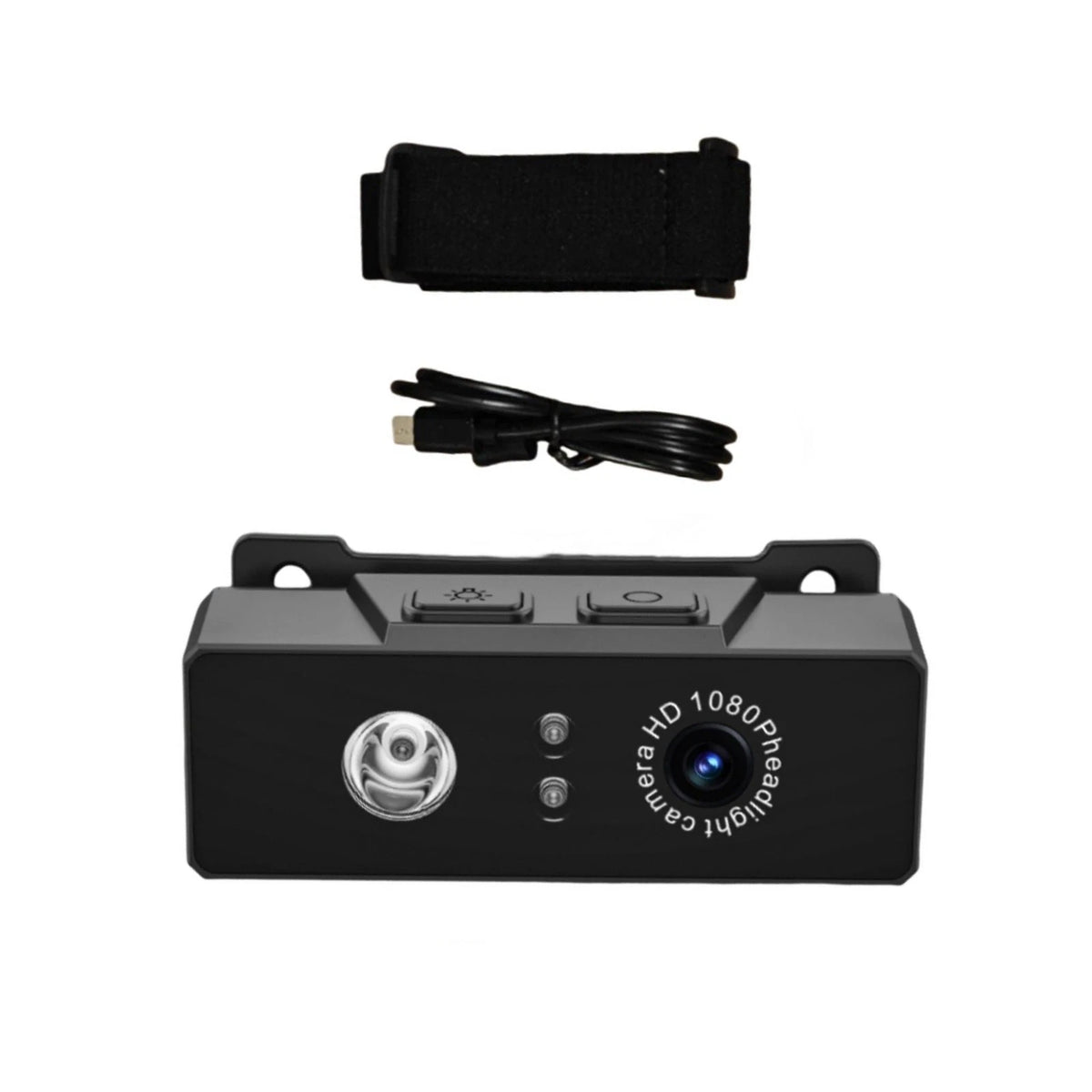 2 in 1 Head-mounted Action Camera 1080P HD Outdoor Camcorder with LED Light