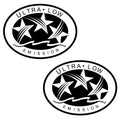 2Pcs Ultra Low Emission 3 Star California DOT Outboard Sticker-White 3.11"x2.28