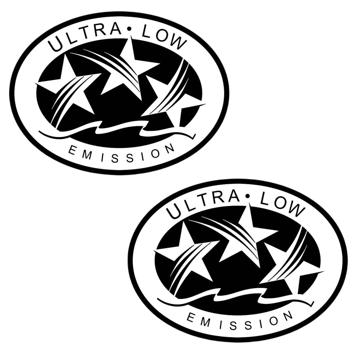 2Pcs Ultra Low Emission 3 Star California DOT Outboard Sticker-White 3.11"x2.28