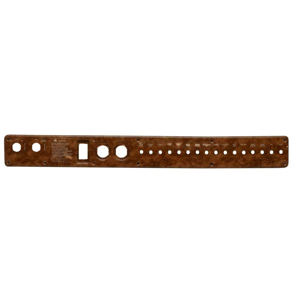 Rinker Boat Blank Breaker Switch Panel 206641E - 390 - 400 Woodgrain