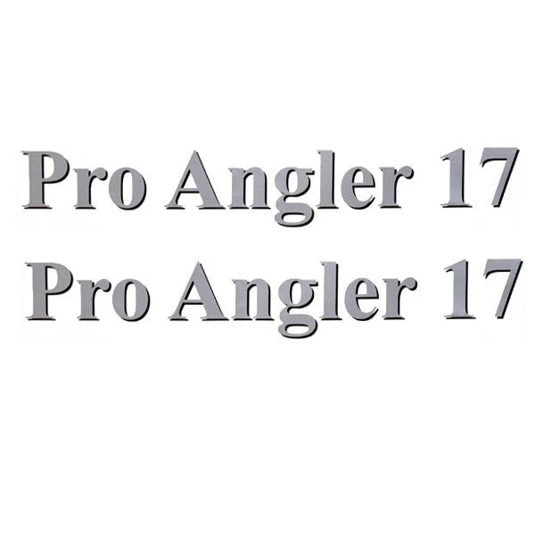Lund Boat Decals 1986351 - Pro Angler 17 Silver Stickers (pair)