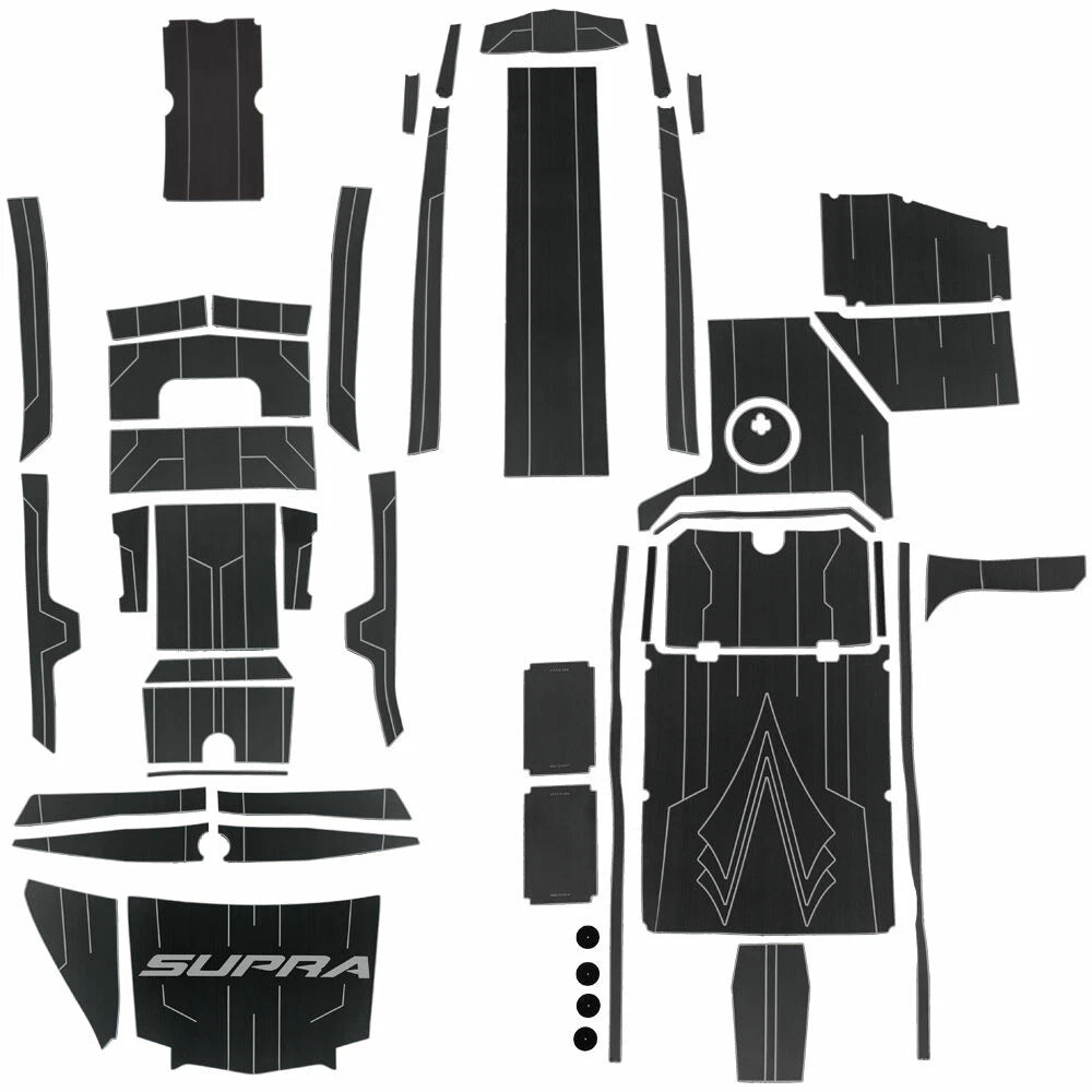 Supra Boat Non-Skid Floor Mat Kit 122105 - SA (SP) Black Gray 2022