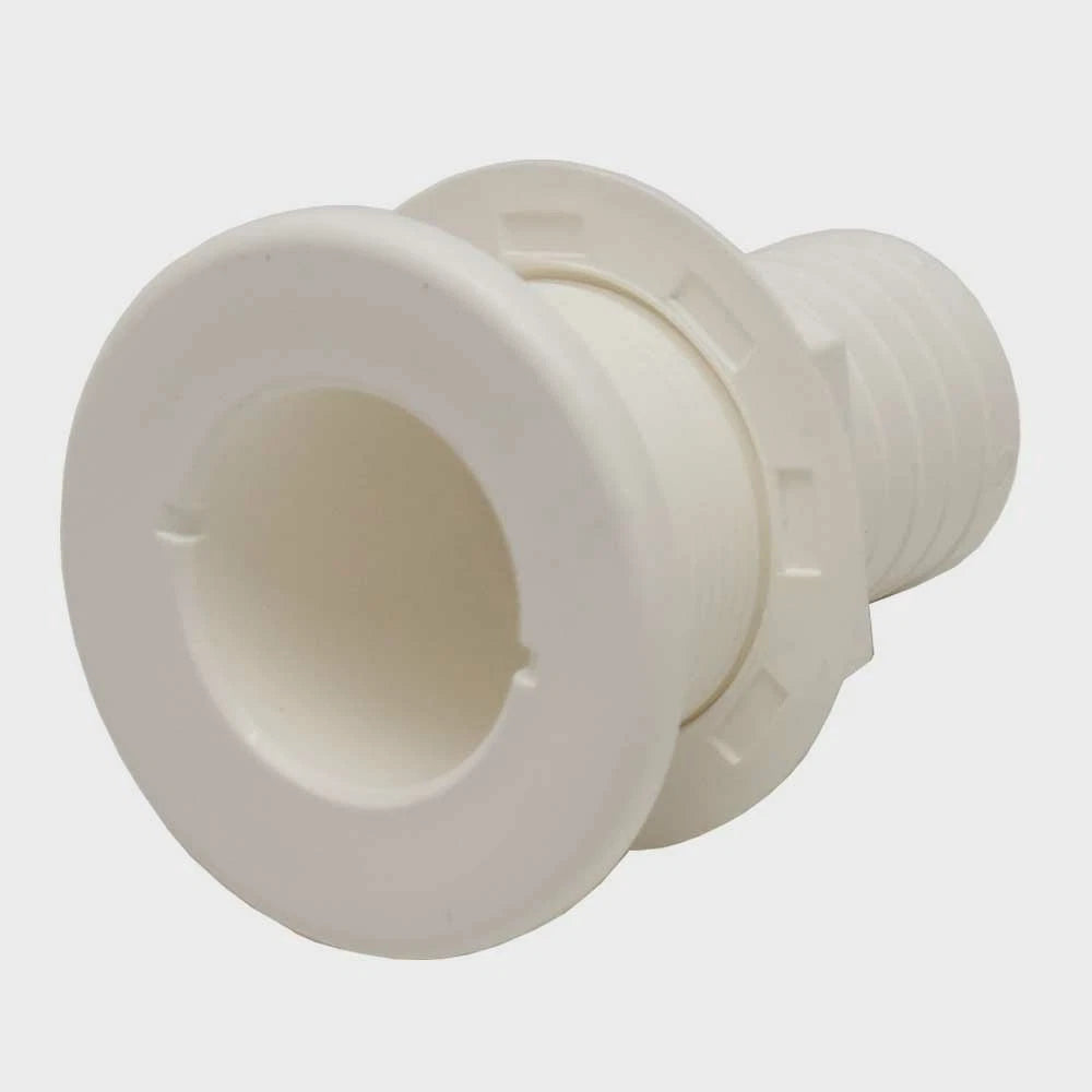 TH Marine Boat Straight Thru Hull TH-1502-B - 1 1/2 Inch Plastic White