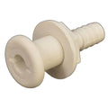 Doral Boat Thru Hull - 1 Inch White Cutout 3/4 Inch Hose Fitting