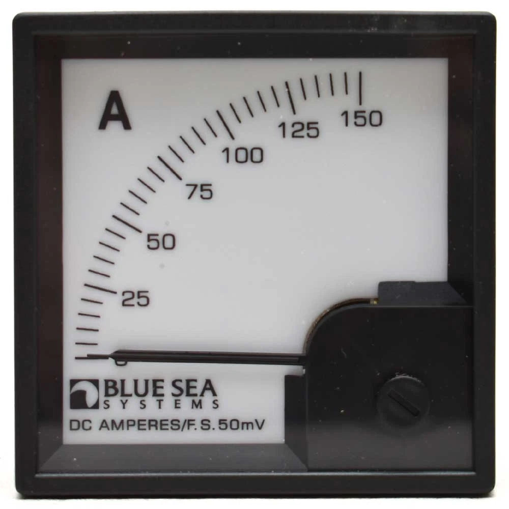 DER EE Boat Analog Amp Meter DE-72 - 0 - 150 DC 2 5/8 Inch Black White