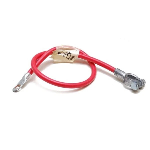 4 AWG 2 Foot Red Boat Battery Cable with Terminal Connector