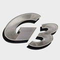 G3 Boat Iron-On Emblem Applique - Silver Black Textured
