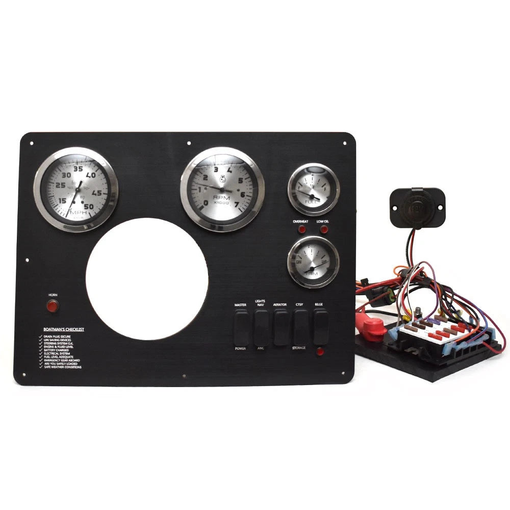 G3 Boat Dash Panel 73423129 - with Gauges Black Plastic