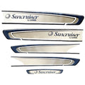 Lowe Suncruiser Boat Decals 140226 - Blue Off White (set of 5)