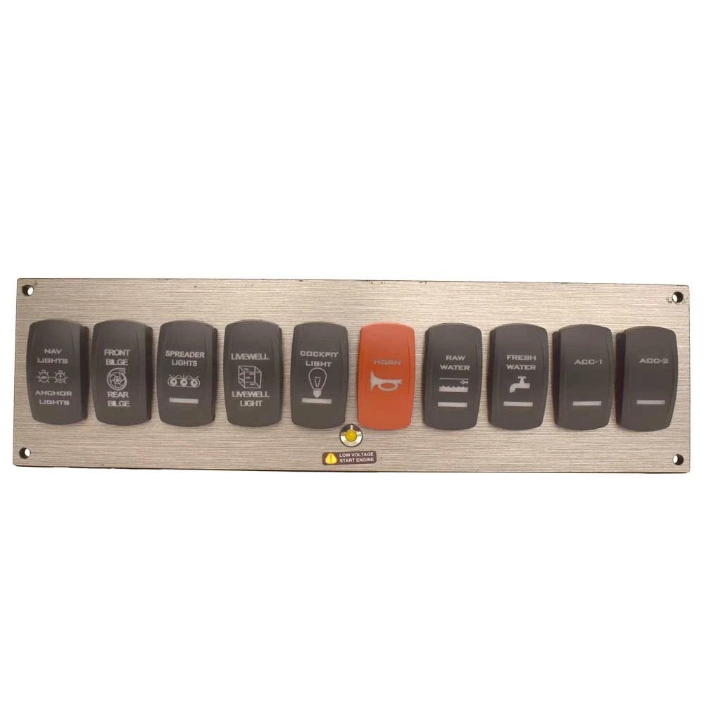Striper Boat Rocker Switch Panel M-CK220CC - Gray 12 1/2 X 3 1/2 Inch