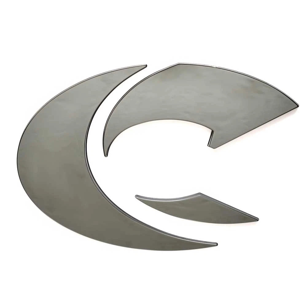 Crestliner Boat Raised Logo Decal 2318255 - 10 3/4 Inch Pewter Chromax