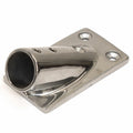 Boat Handrail Base Fitting - 7/8 Inch 30 Degree Angle Rectangle SS