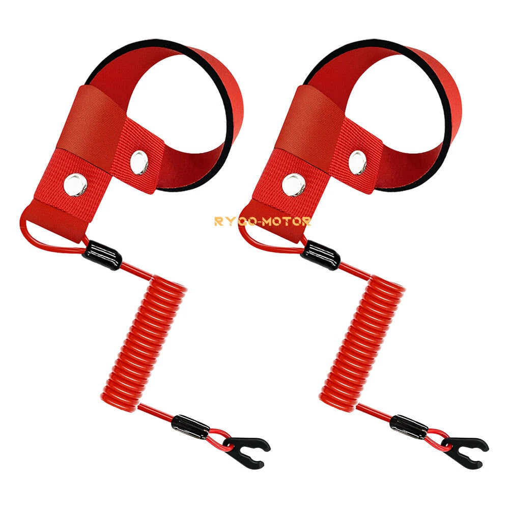2PCS Stop Kill Safety Key Lanyard for Yamaha All Jet Ski WaveRunner WaveVenture