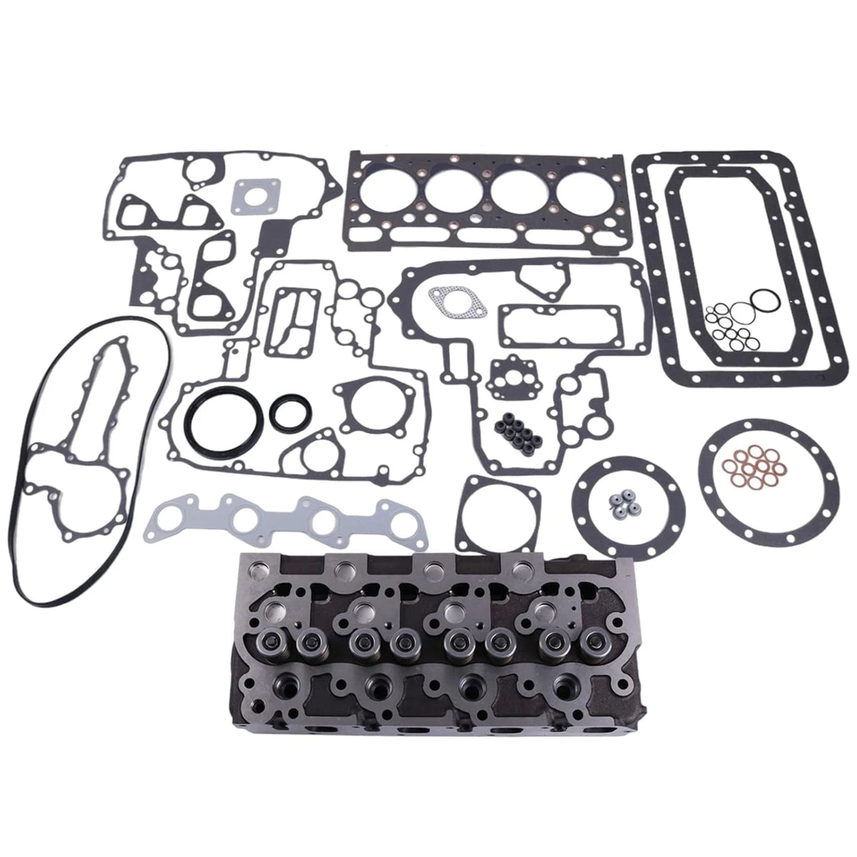 V1702 Complete Cylinder Head & Full Gasket Set for Kubota&Bobcat Skid 733, 743