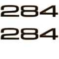 Mako Boat Raised Decals - 284 Black Stickers (pair)