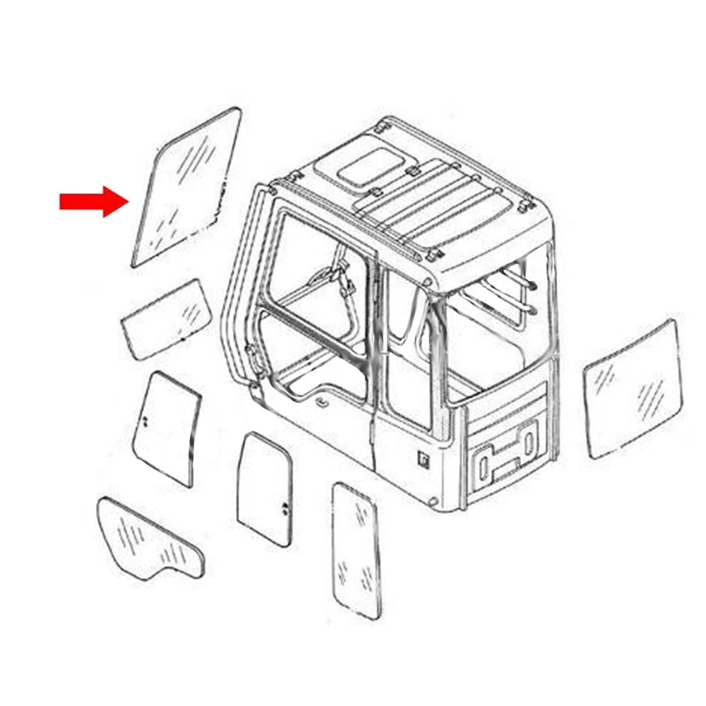 14506807 Front Upper Glass Fits Volvo Excavator EC160B EC180B EC135B