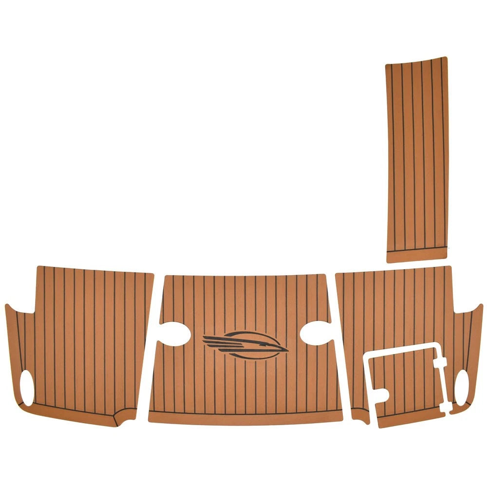 Chaparral Boat Swim Platform Mats 60.00276 - 267 SSX Teak - Black (5Pc)