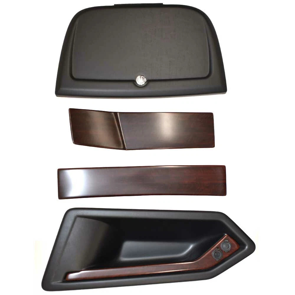 Misty Harbor Pontoon Boat Panel Kit - Faux Woodgrain Black (4PC - PORT)