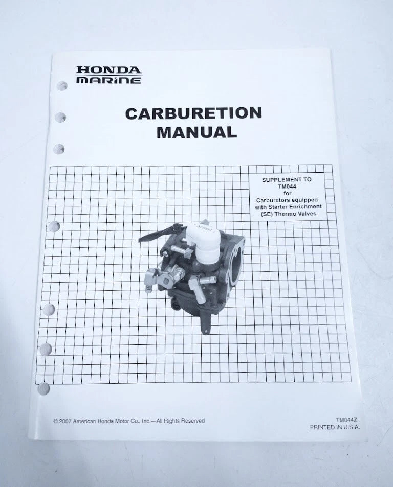 Honda Marine TM044Z, Carburetion Manual