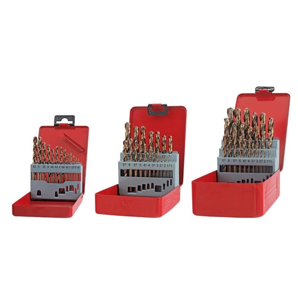 HSS Drill Bit Set with Titanium Coating for Stainless Steel and Plastic