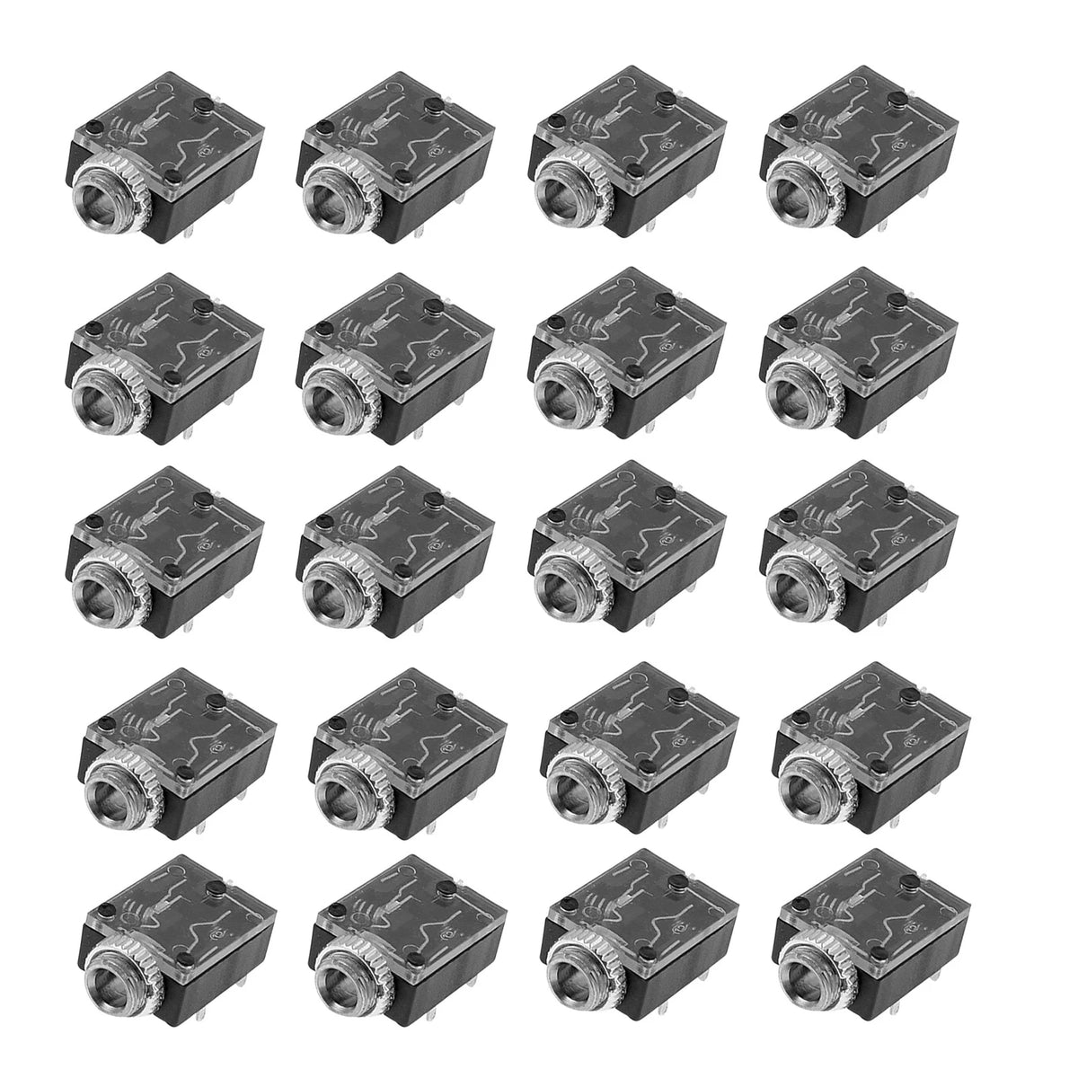 20 Pcs 5 Pin 3.5mm Audio Mono Jack Socket PCB Panel Mount for Headphone G
