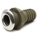 Rinker Boat Thru Hull Fitting - 1 1/2 Inch Barbed Camo Green