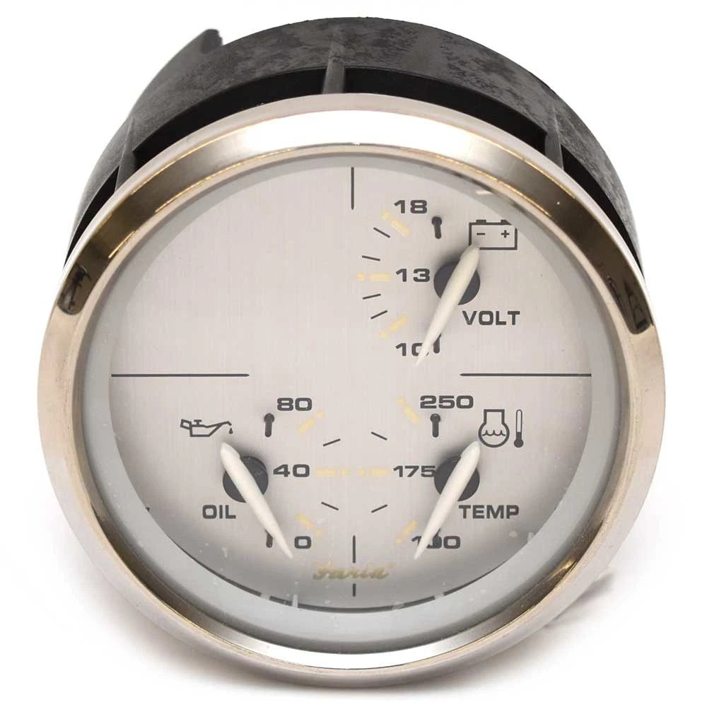 Faria Boat Multi-Function Gauge GFC610A - Kronos Silver 3 1/4 Inch