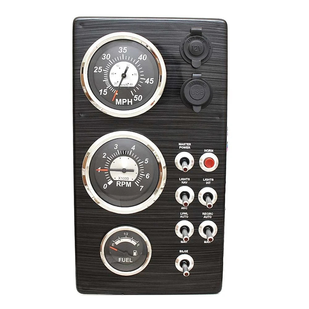 Lowe Boat Gauge Panel F2152254256 - Teleflex I/O 7 X 13 Inch Graphite