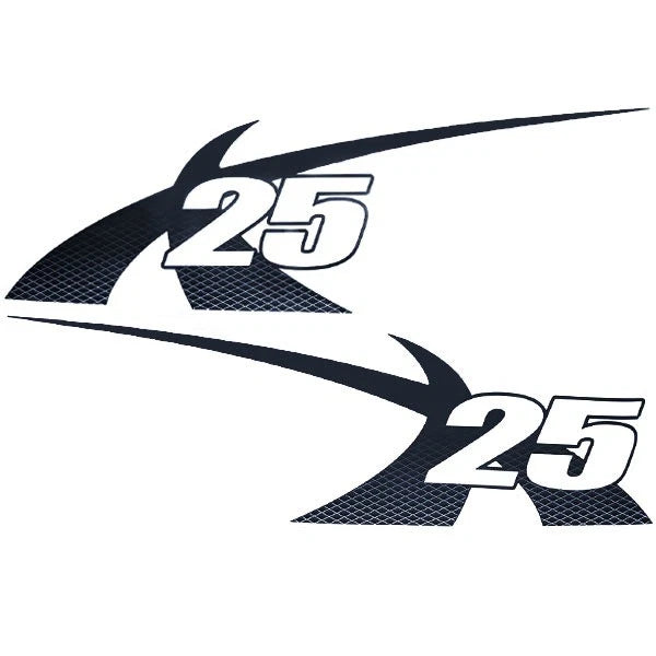 2013 MasterCraft X25 Boat Decals 7501554 - Navy Blue Slider (set of 2)