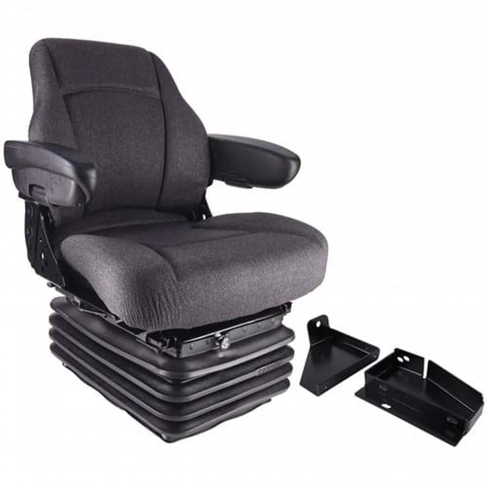 S8301990 Sears Mid Back Seat, Gray Fabric with Air Suspension Fits Case IH