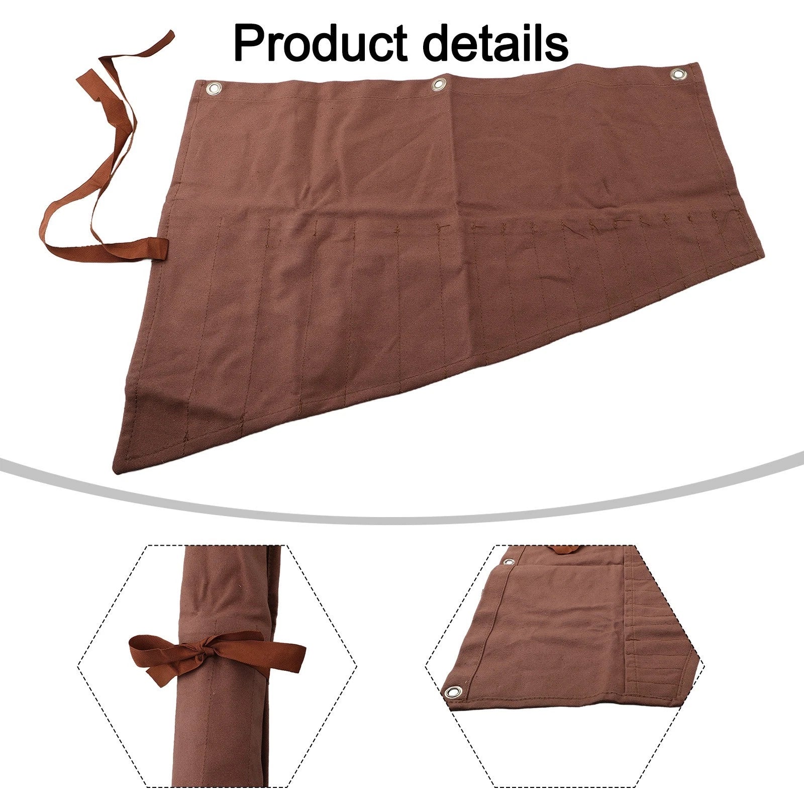 Robust Waxed Canvas Tool Roll Bag Equipped with 16 Pockets for All Your Tools