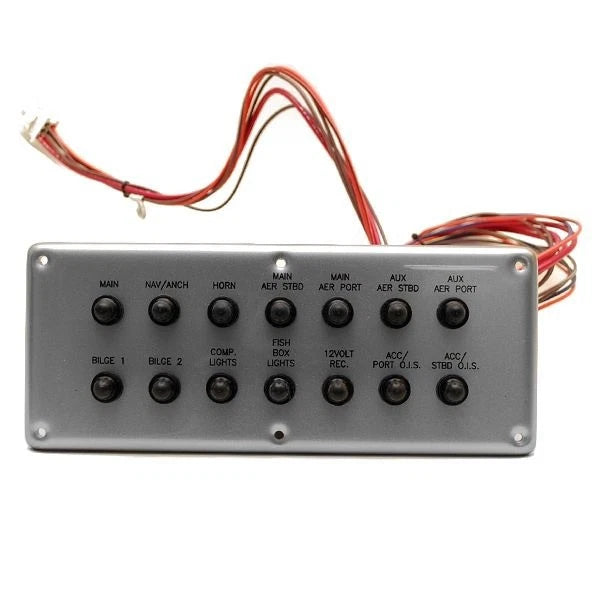 Boat Breaker Panel - 14 Position 10 5/8 X 4 1/4 Inch Silver Plastic