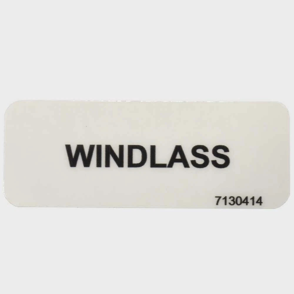 Boat Windlass Label Decal 7130414 - Clear Black Vinyl 2 X 3/4 Inch