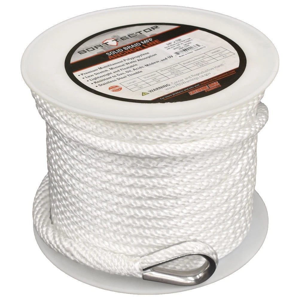 Extreme Max Boat Anchor Line 3006.2288 - White 3/8 in X 150 Ft